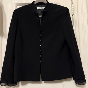 Elegant Black Blazer and Skirt Set